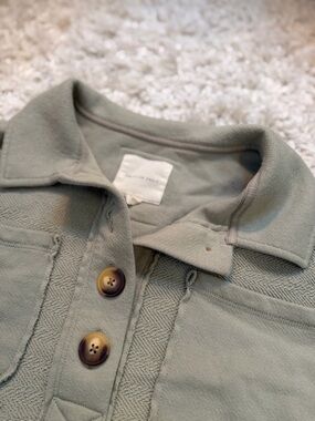 American Eagle Outfitters Sage Green Knit Button-Up Jacket